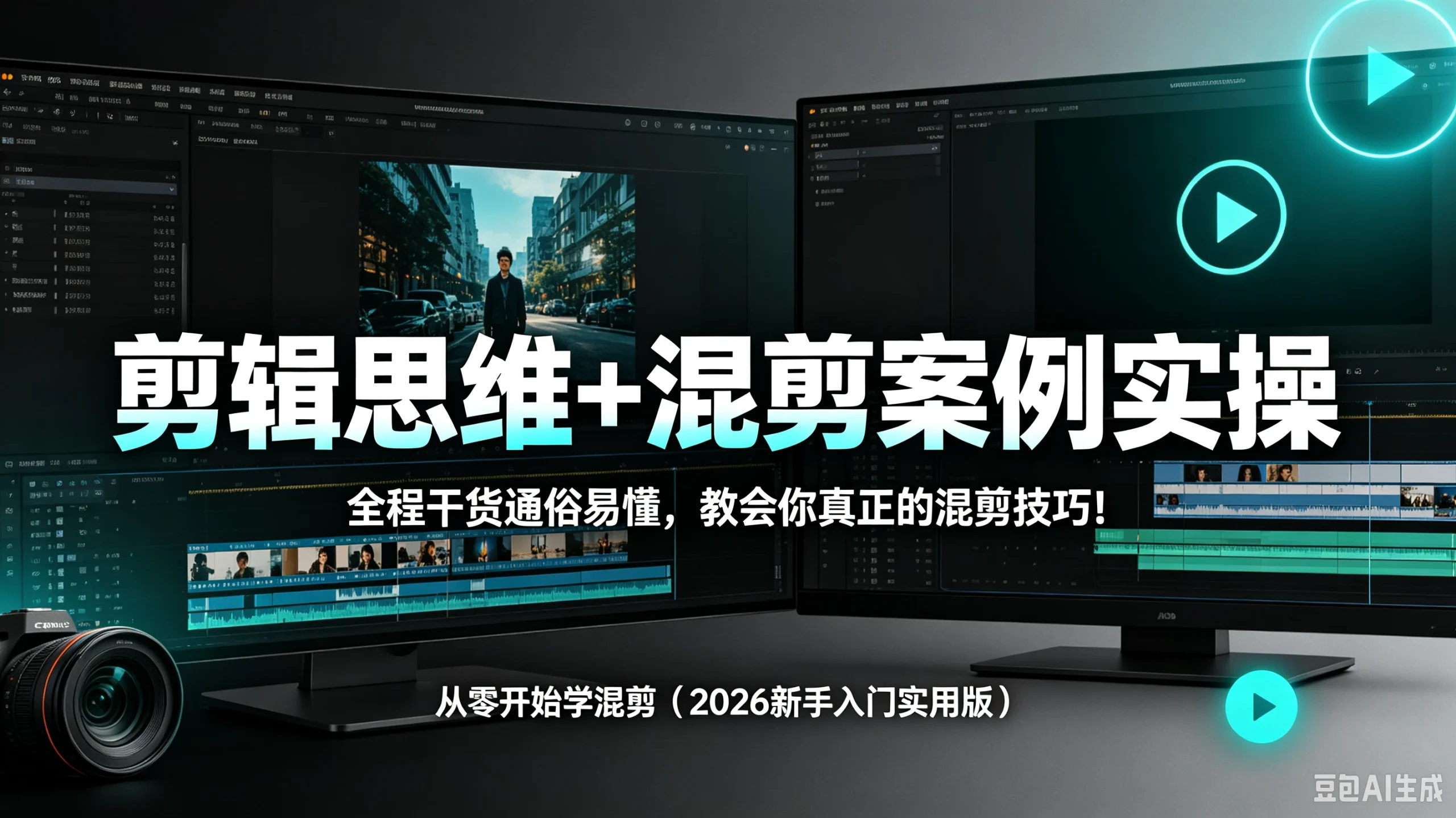【精】剪辑思维+混剪案例实操，全程干货通俗易懂，教会你真正的混剪技巧！从零开始学混剪（2026新手入门实用版）-知行客