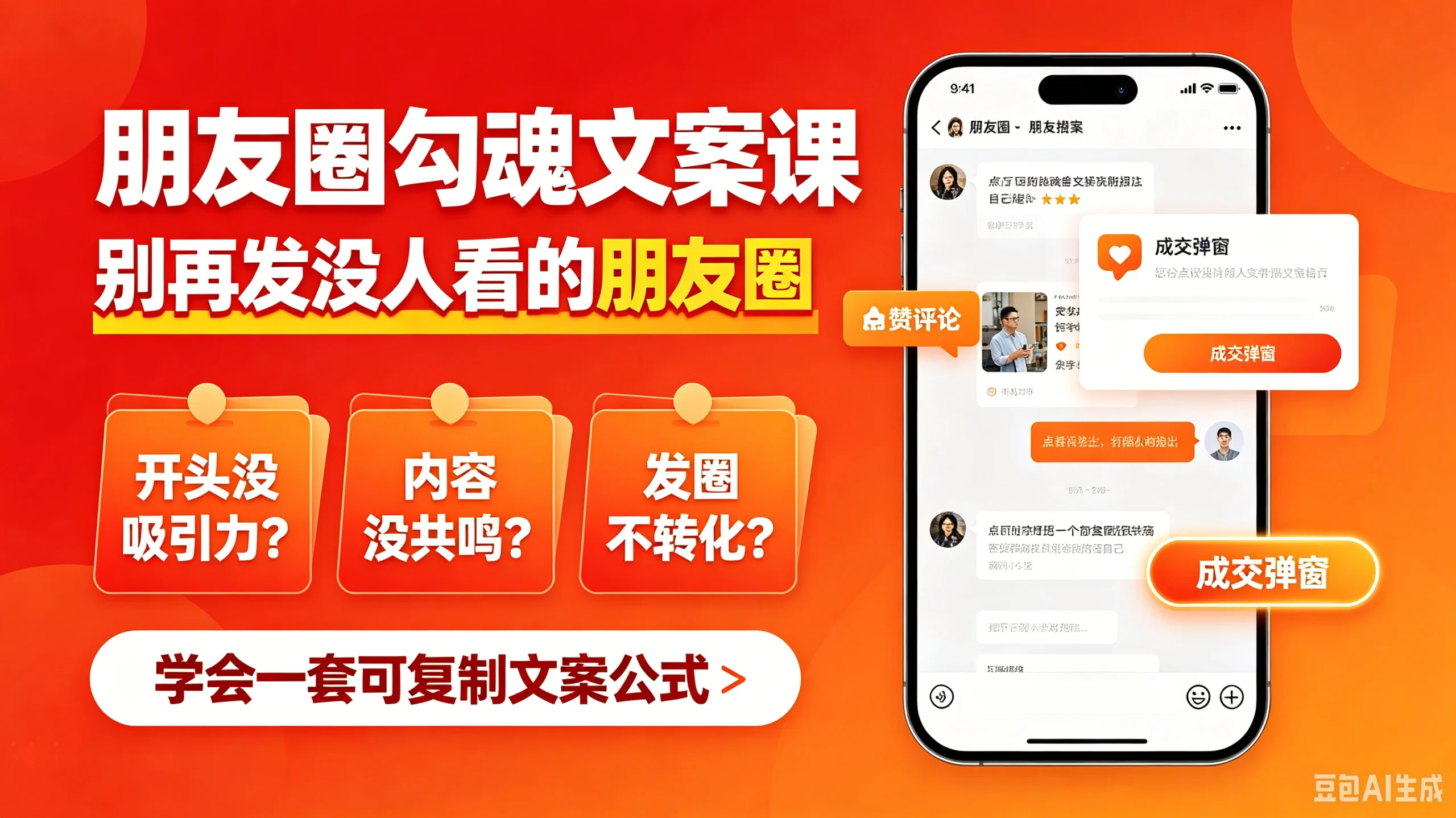 【精】朋友圈勾魂文案课，别再发没人看的朋友圈，学会一套可复制文案公式-知行客
