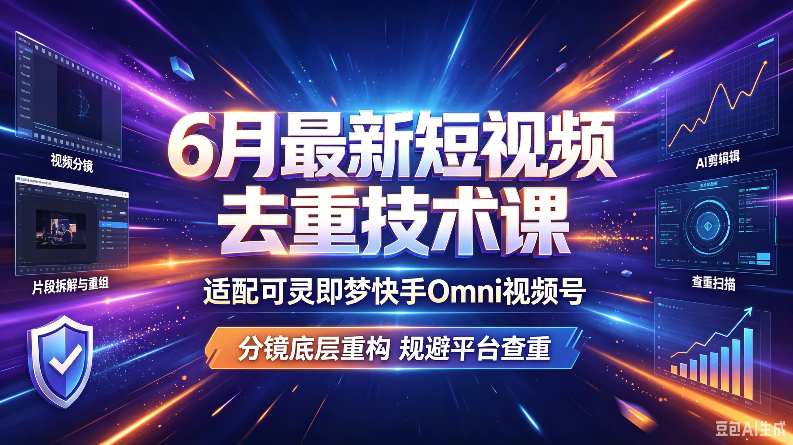 6月最新短视频去重技术课，适配可灵即梦快手Omni视频号，分镜底层重构规避平台查重-知行客
