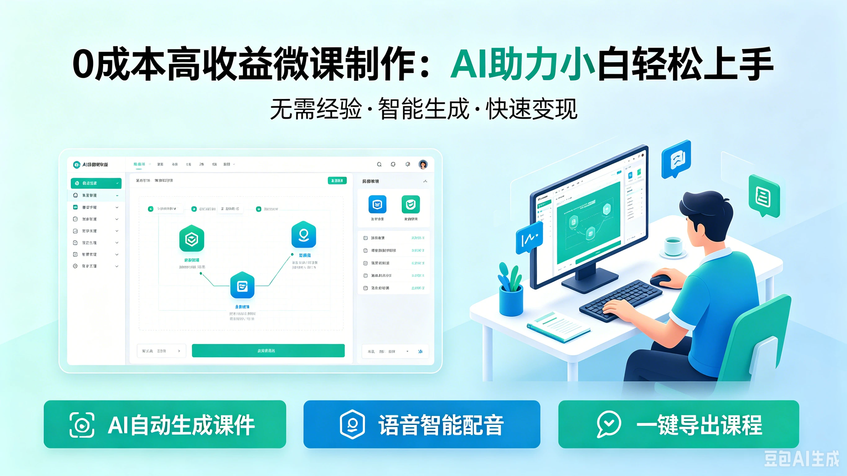 微课制作,0成本高收益,AI助力,小白轻松上手 微课制作,0成本高收益,AI助力,小白轻松上手