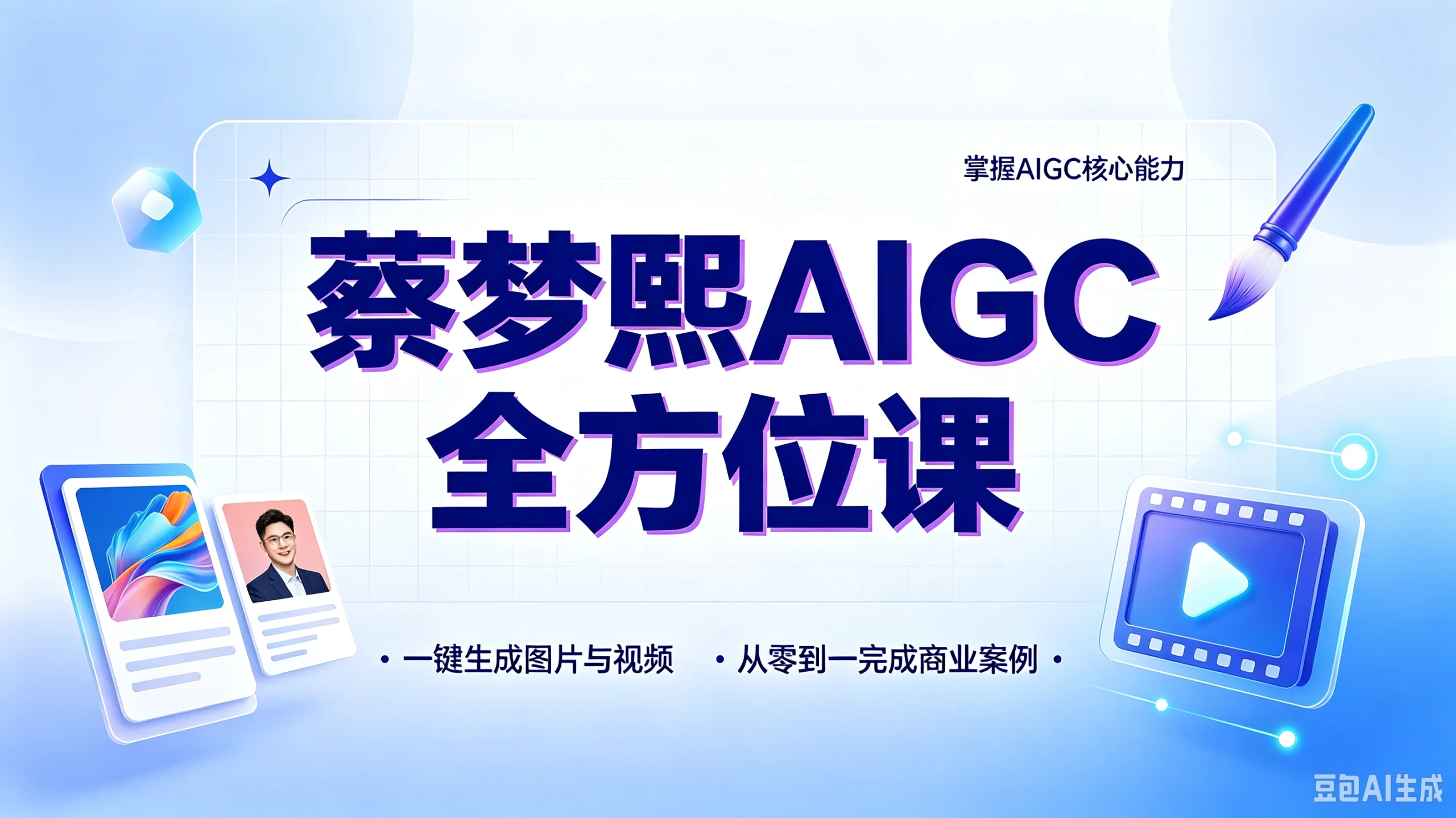 【精】蔡梦熙AIGC全方位课，掌握AIGC核心能力，一键生成图片与视频，从零到一完成商业案例-知行客