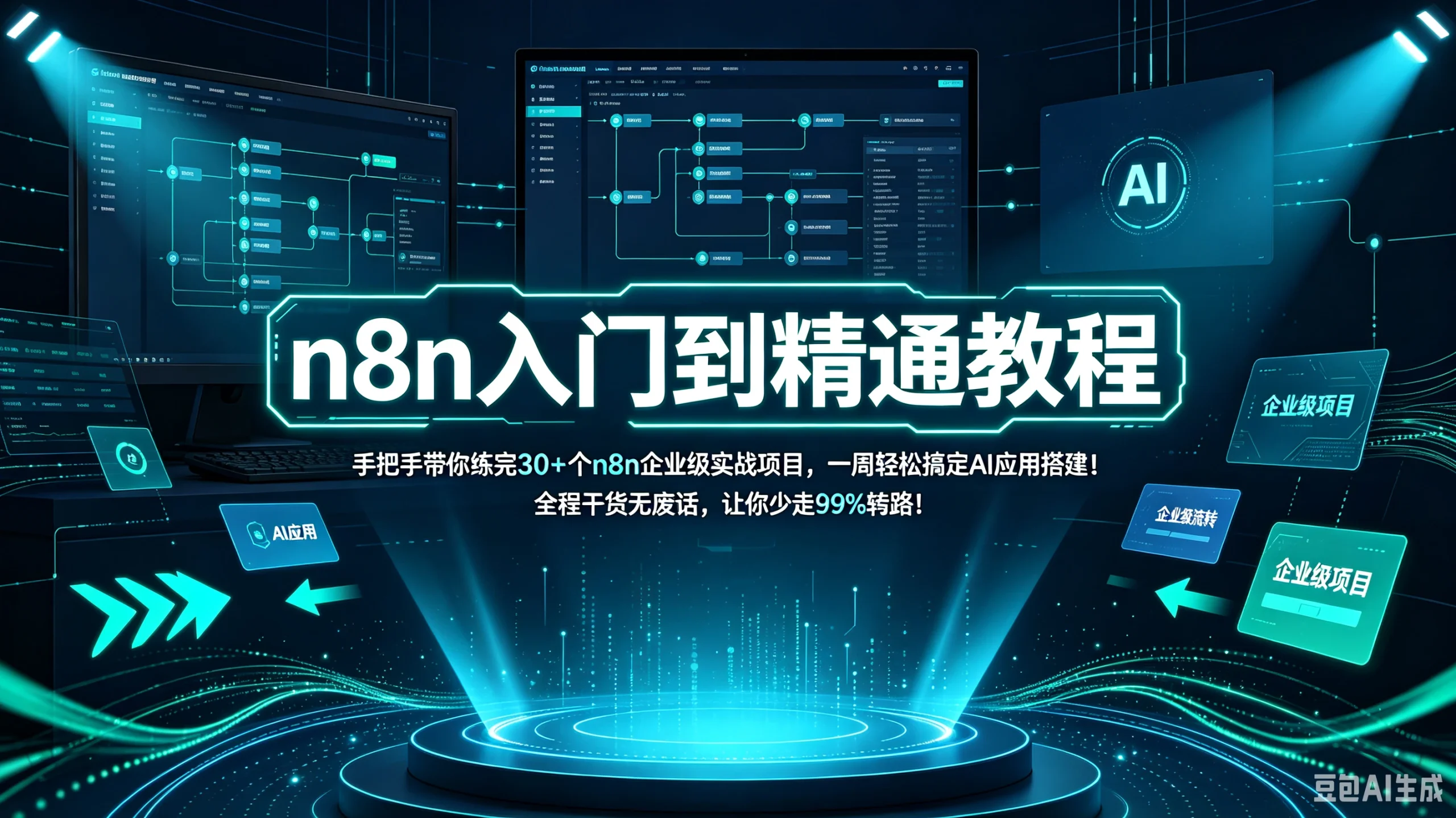 n8n入门到精通教程，手把手带你练完30+个n8n企业级实战项目，一周轻松搞定AI应用搭建！全程干货无废话，让你少走99%弯路！！！-知行客