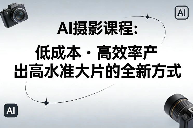 【精】AI摄影课程，低成本高效率产出高水准大片的全新方式网赚项目-副业赚钱-互联网创业-资源整合知行客