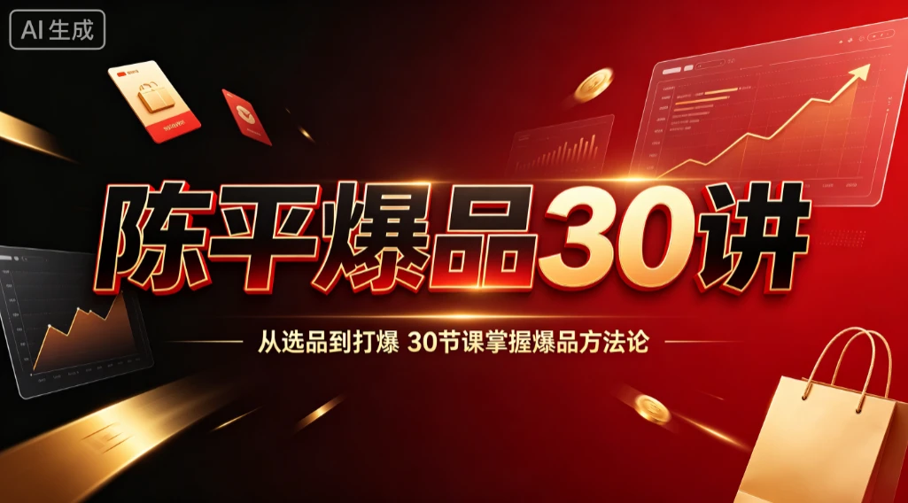 【精】陈平爆品30讲，从选品到打爆，30节课掌握爆品方法论-知行客