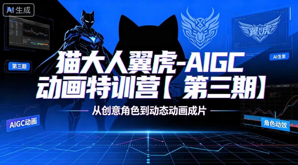 【精】猫大人翼虎-AIGC动画特训营【第三期】从创意角色到动态动画成片-知行客