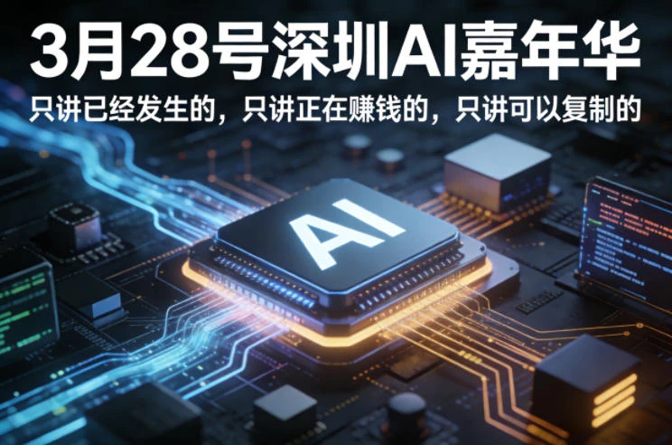 【精】3月28号深圳AI嘉年华，只讲已经发生的，只讲正在賺钱的，只讲可以复制的网赚项目-副业赚钱-互联网创业-资源整合知行客