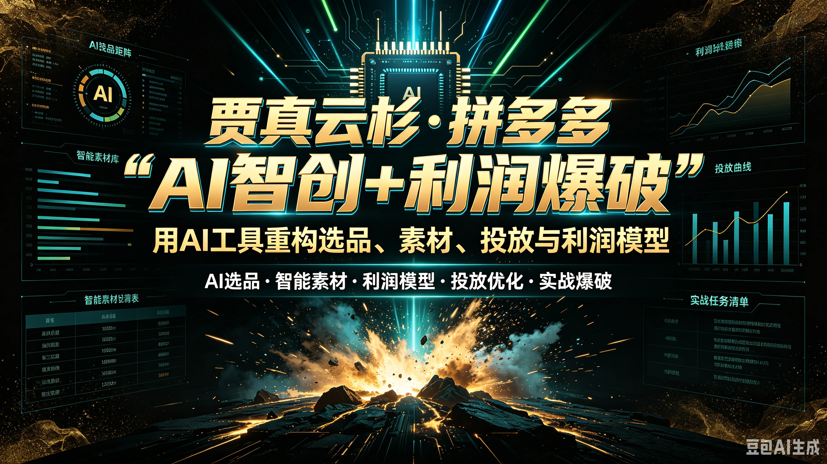 【精】贾真云杉·拼多多,“AI智创+利润爆破”用AI工具重构选品、素材、投放与利润模型,AI选品、智能素材、利润模型、投放优化、实战爆破 【精】贾真云杉·拼多多,“AI智创+利润爆破”用AI工具重构选品、素材、投放与利润模型,AI选品、智能素材、利润模型、投放优化、实战爆破