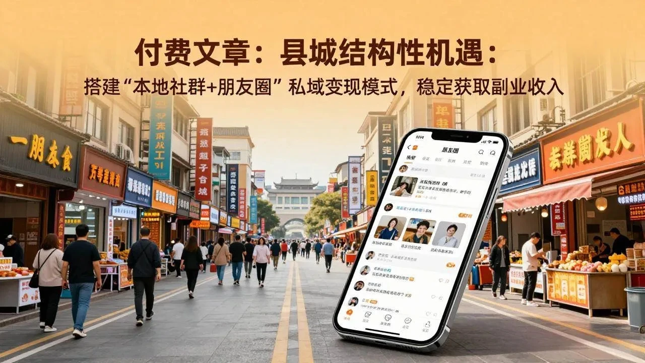 ed2fc132422c4a6d1833772ea80a129b.webp 付费文章:县城结构性机遇:搭建“本地社群+朋友圈”私域变现模式,稳定获取副业收入