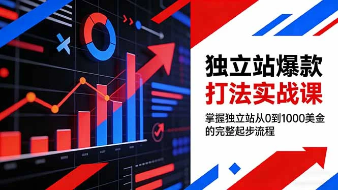 【精】独立站爆款打法实战课，掌握独立站从0到1000美金的完整起步流程网赚项目-副业赚钱-互联网创业-资源整合知行客
