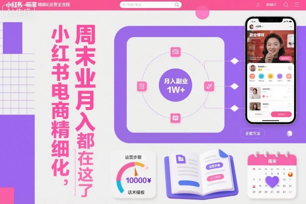 【精】小红书电商精细化运营全流程，周末副业月入1W+，全套方法都在这了 | 资源下载 - 知行客网赚项目-副业赚钱-互联网创业-资源整合知行客