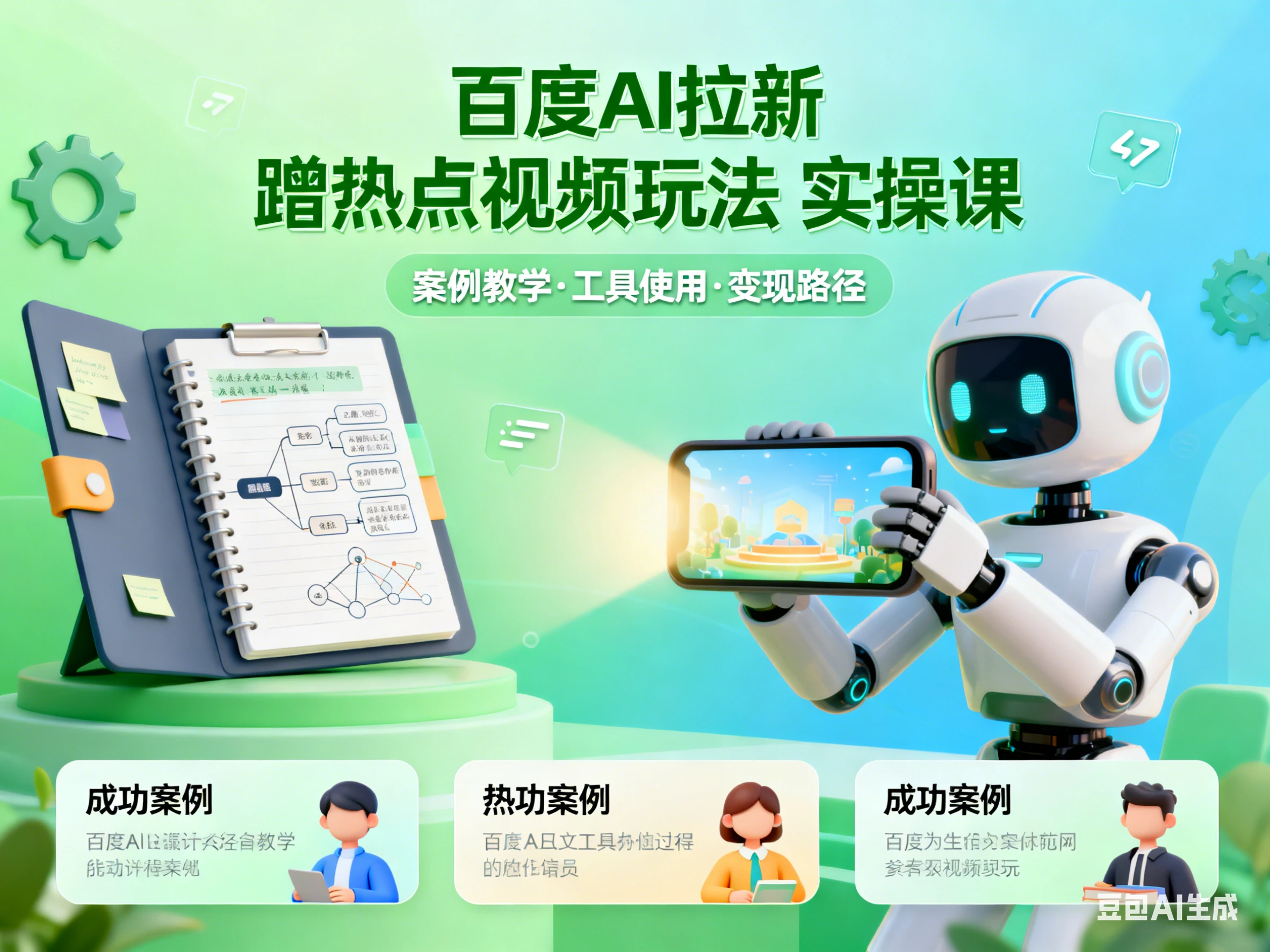 百度ai拉新 蹭热点视频玩法 实操课网赚项目-副业赚钱-互联网创业-资源整合知行客