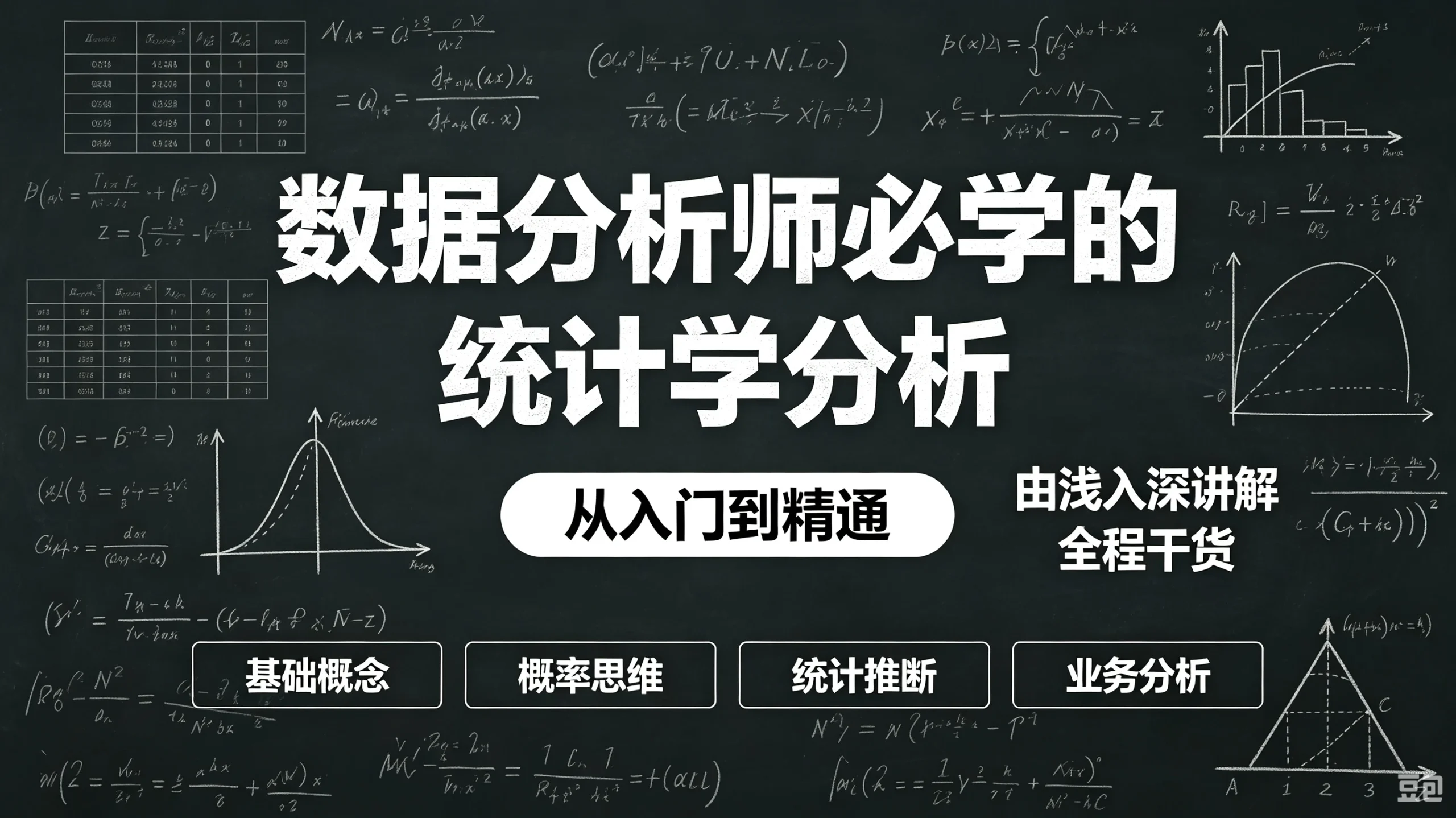 【精】数据分析师必学的统计学分析，从入门到精通，由浅入深讲解（全程干货）-知行客