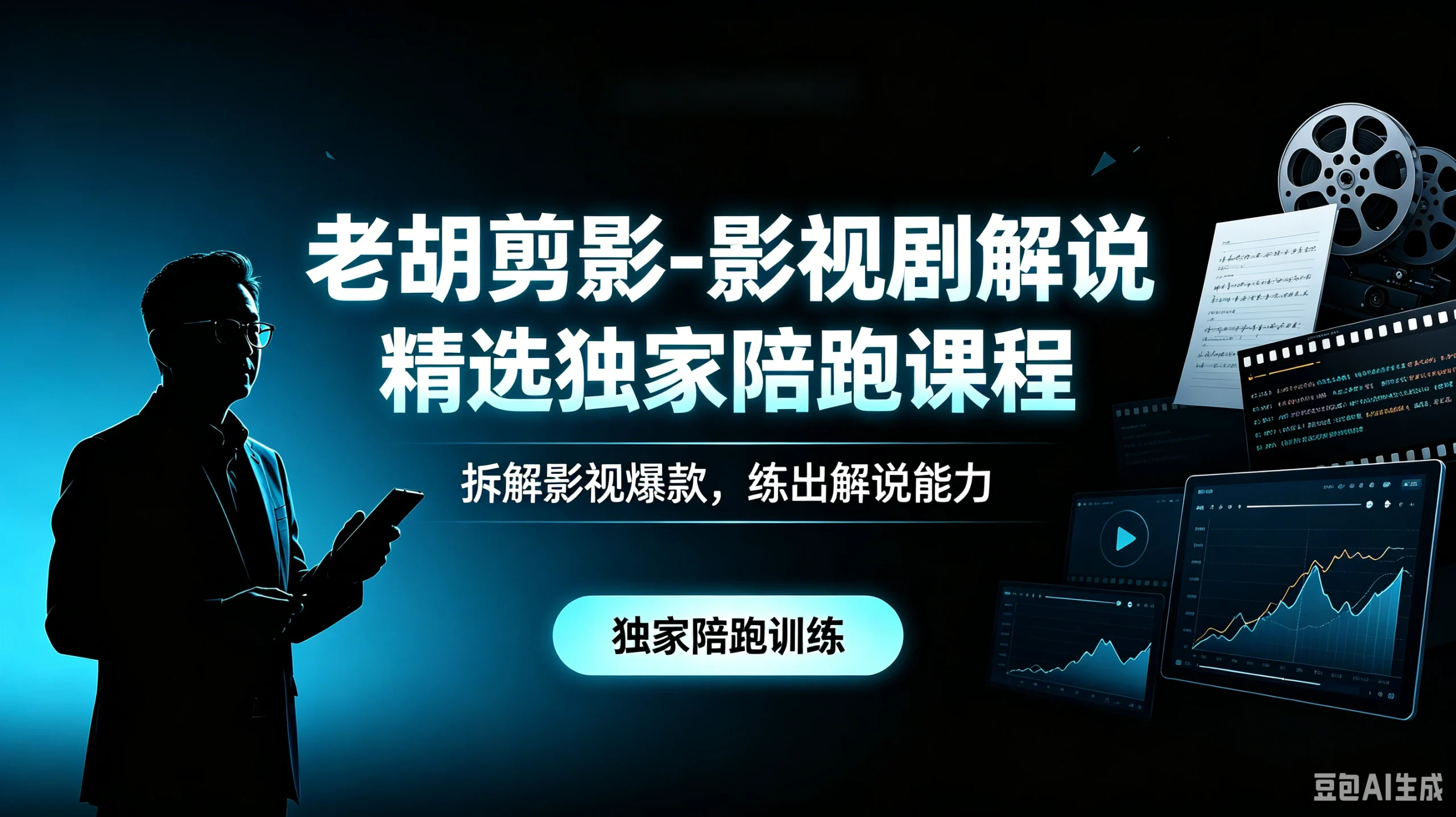 【精】老胡剪影-影视剧解说精选独家陪跑课程，拆解影视爆款，练出解说能力-知行客