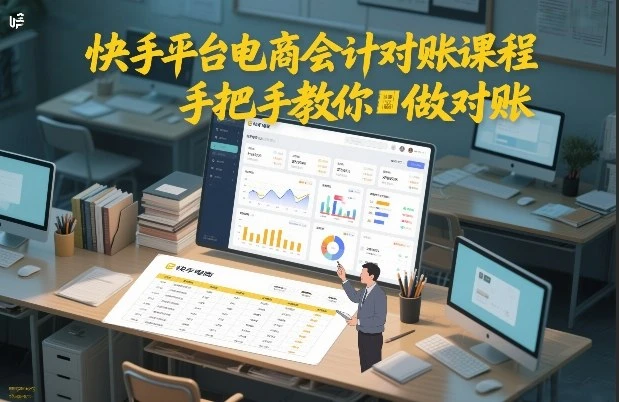 【精】快手平台电商会计对账课程，手把手教你做对账网赚项目-副业赚钱-互联网创业-资源整合知行客
