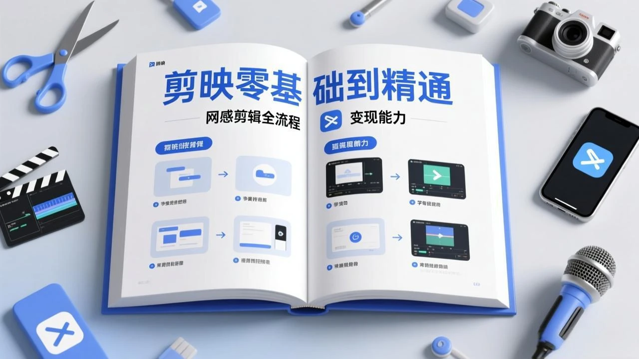 【精】剪映零基础也能快速上手，从入门到精通掌握网感剪辑全流程，掌握能直接变现的剪辑能力网赚项目-副业赚钱-互联网创业-资源整合知行客