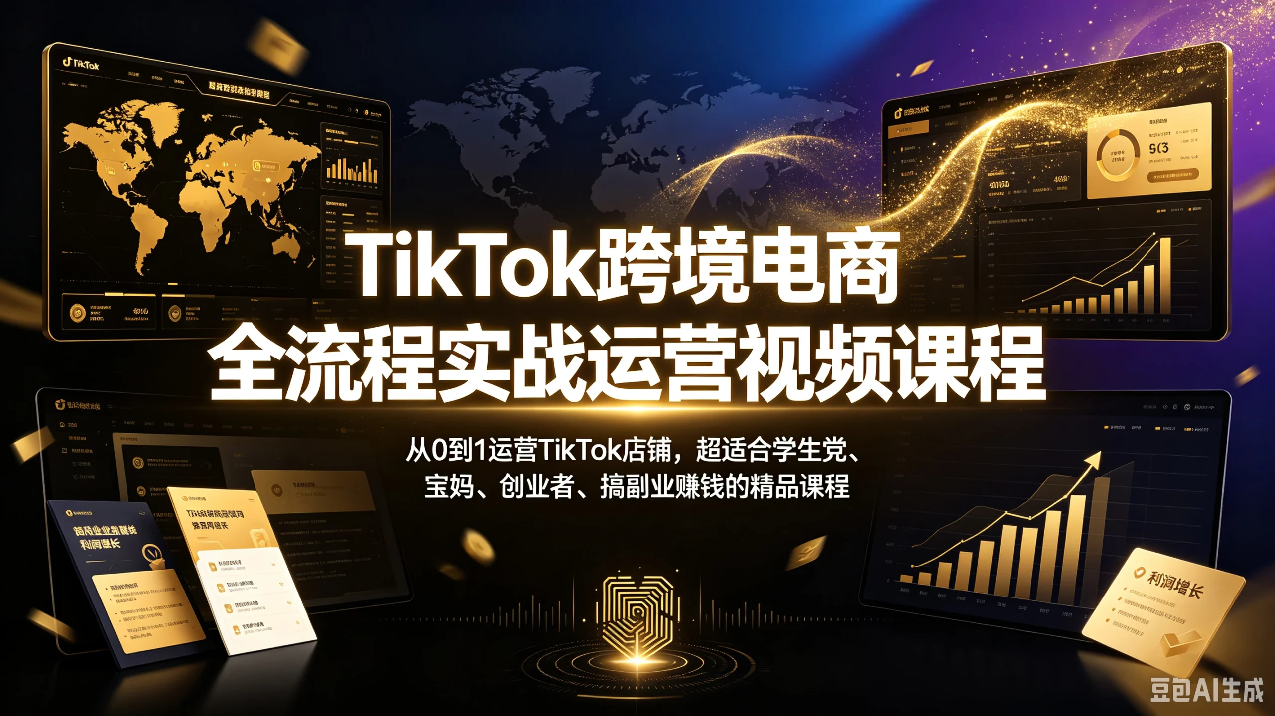 【精】TikTok跨境电商全流程实战运营视频课程，从0到1运营TikTok店铺，超适合学生党、宝妈、创业者、搞副业赚钱的精品课程-知行客
