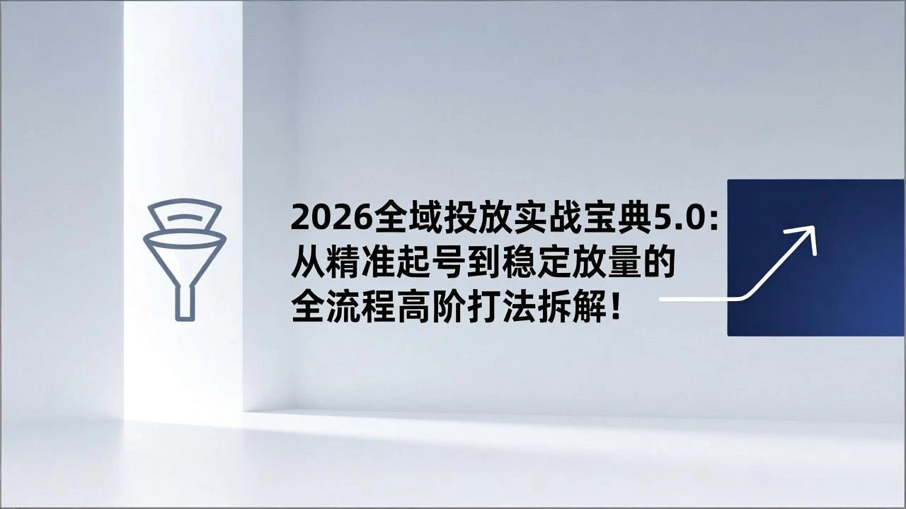 2026全域投放实战宝典5.0：从精准起号到稳定放量的全流程高阶打法拆解！网赚项目-副业赚钱-互联网创业-资源整合知行客