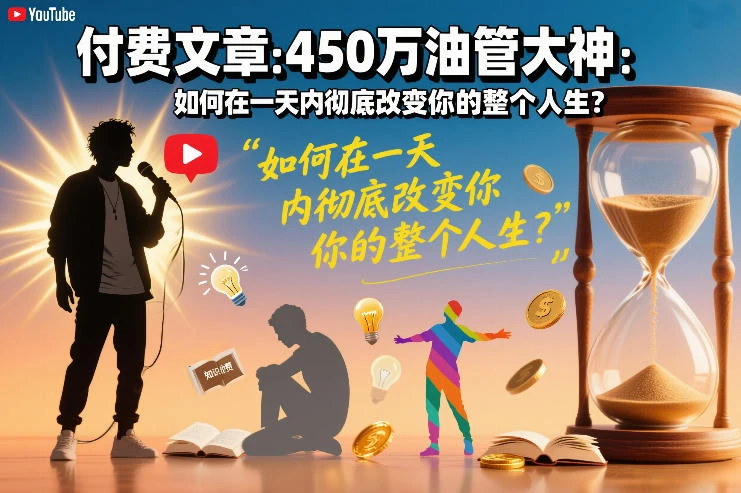 付费文章：450万油管大神：如何在一天内彻底改变你的整个人生？网赚项目-副业赚钱-互联网创业-资源整合知行客